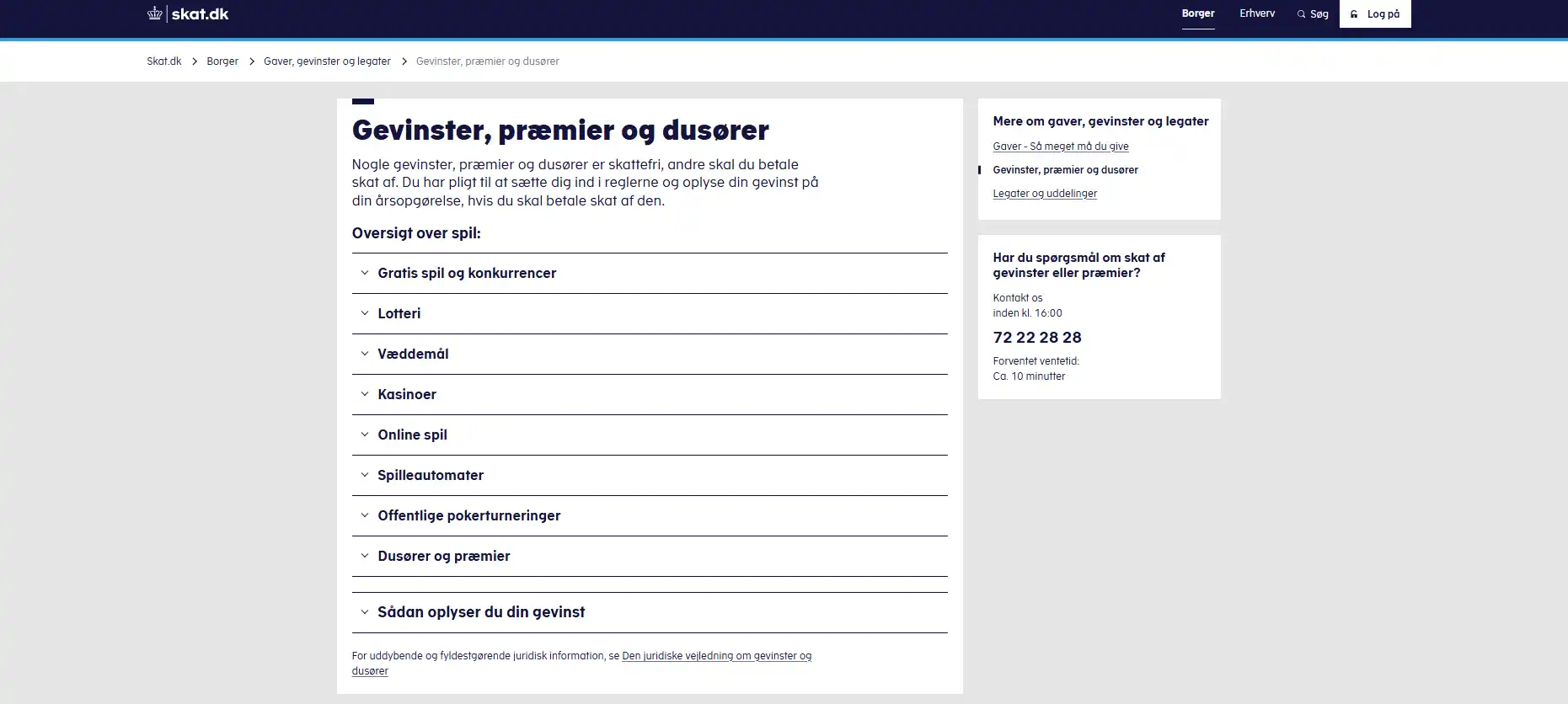SKATs regler for gevinster fra danske og udenlandske online spil